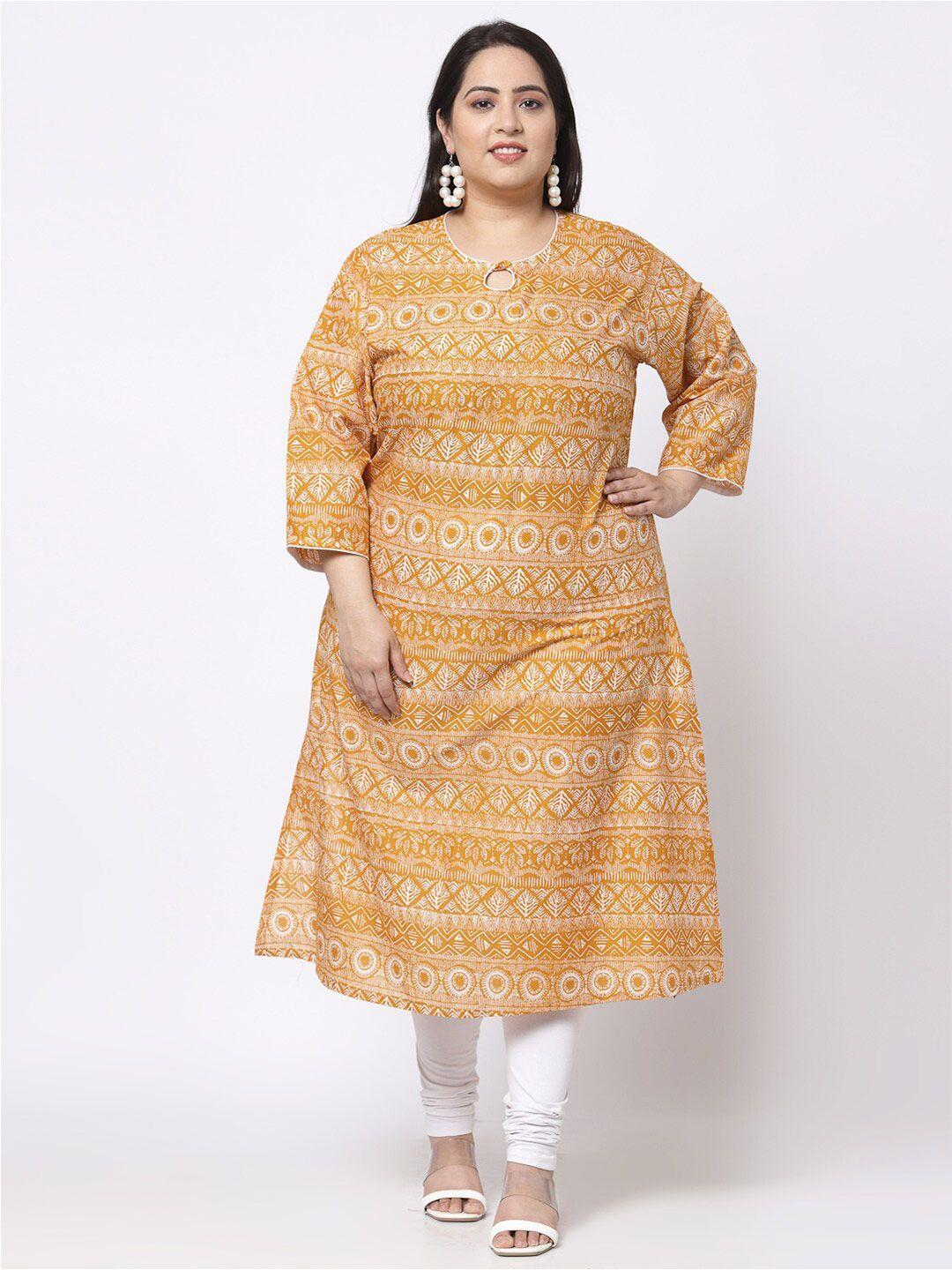 klotthe women yellow & white printed kurta