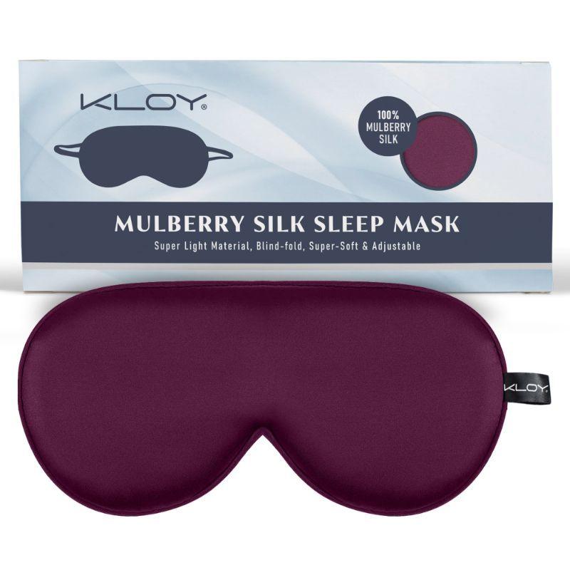 kloy 100% mulberry silk sleep eye mask - maroon