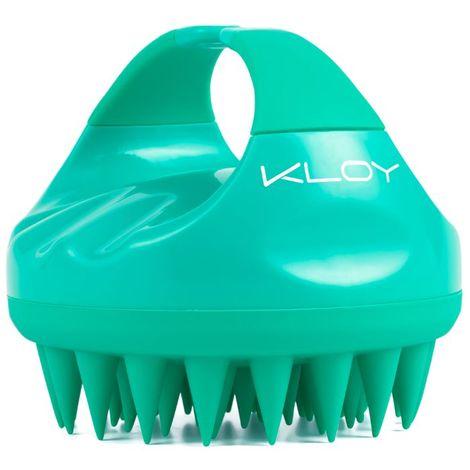 kloy hair scalp massager shampoo brush with soft silicone bristles- green