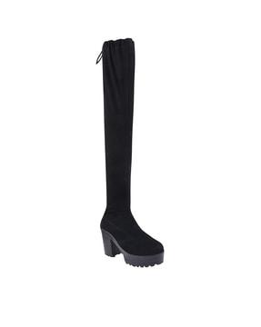 knee-length boots with zip closure