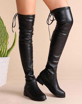 knee-length boots with zip-closure