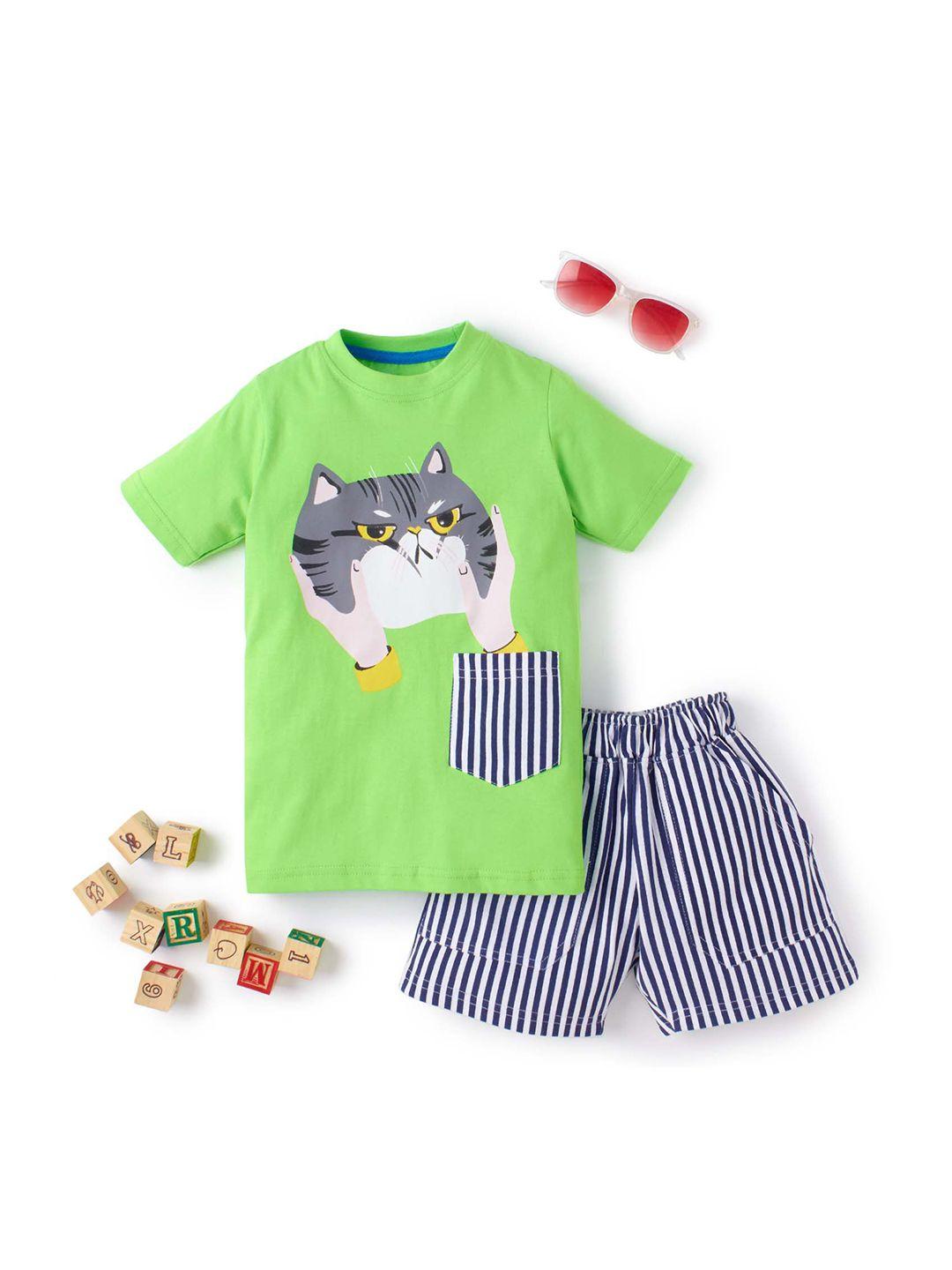 knit n knot boys graphic printed t-shirt with shorts