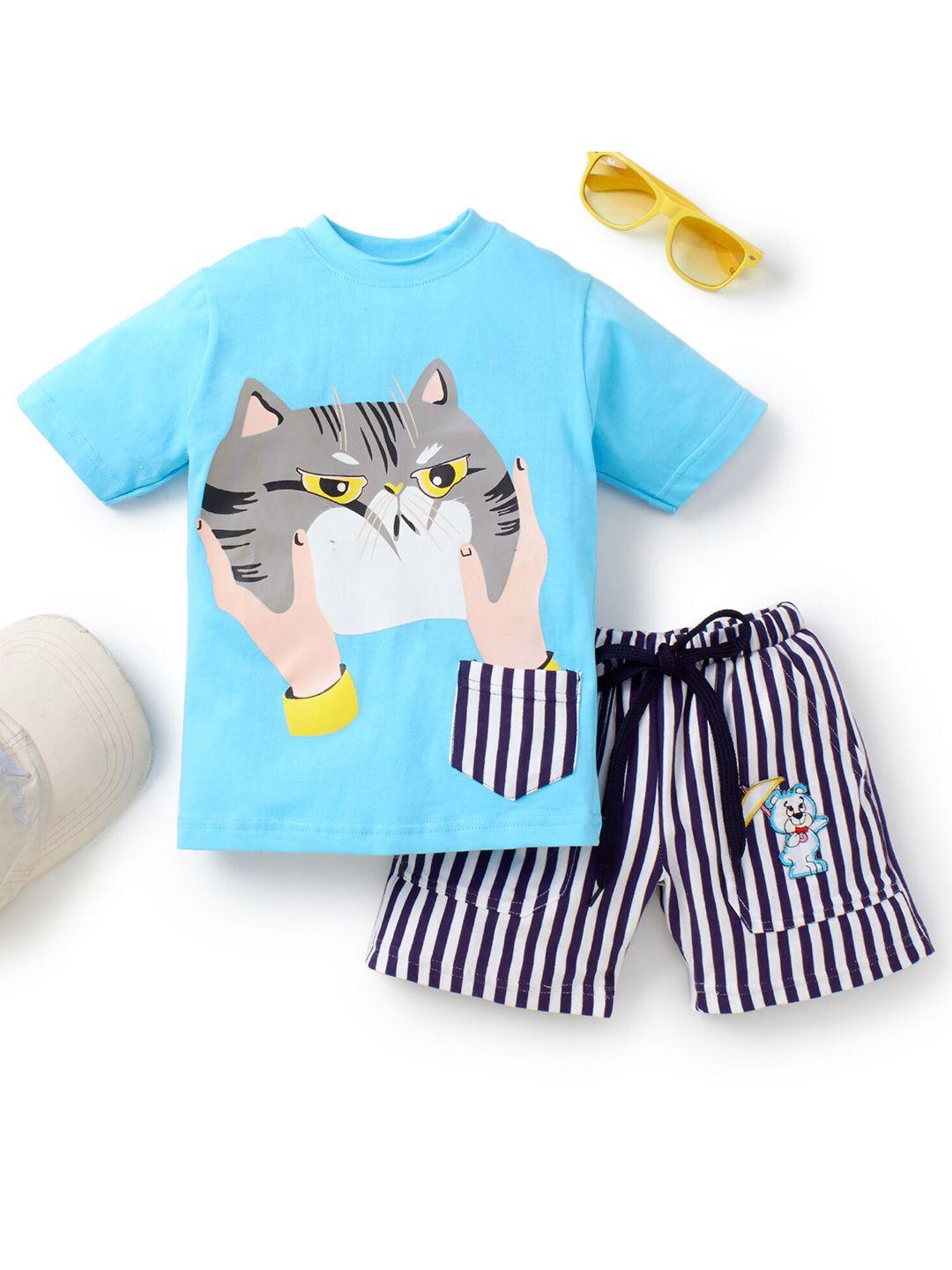 knit n knot boys graphic printed t-shirt with shorts