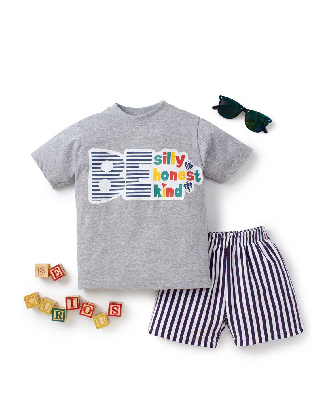 knit n knot boys printed t-shirt with shorts