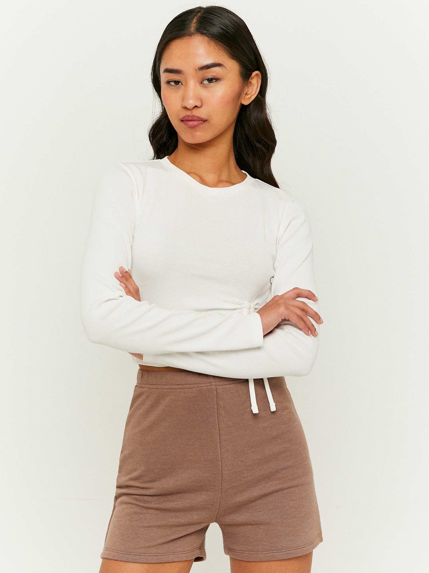 knit shorts in deep taupe