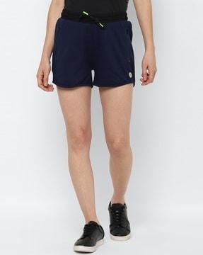 knit shorts with drawstring waist