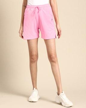 knit shorts with drawstring waist