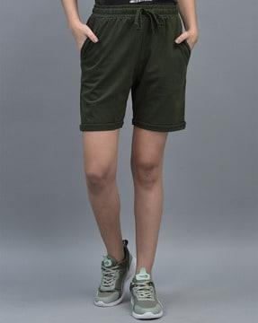 knit shorts with elasticated drawstring waist
