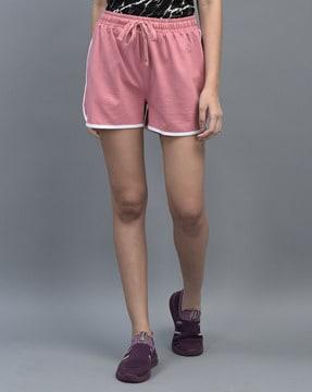 knit shorts with elasticated drawstring waist