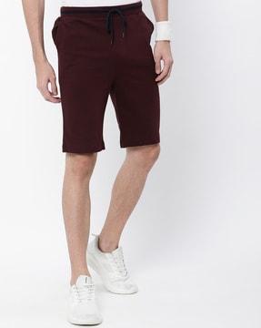 knit shorts with insert pockets