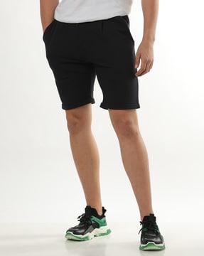 knit shorts with insert pockets