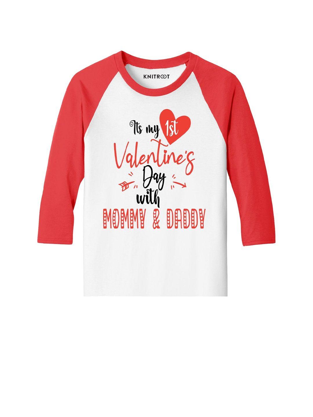 knitroot kids white valentine's day printed t-shirt