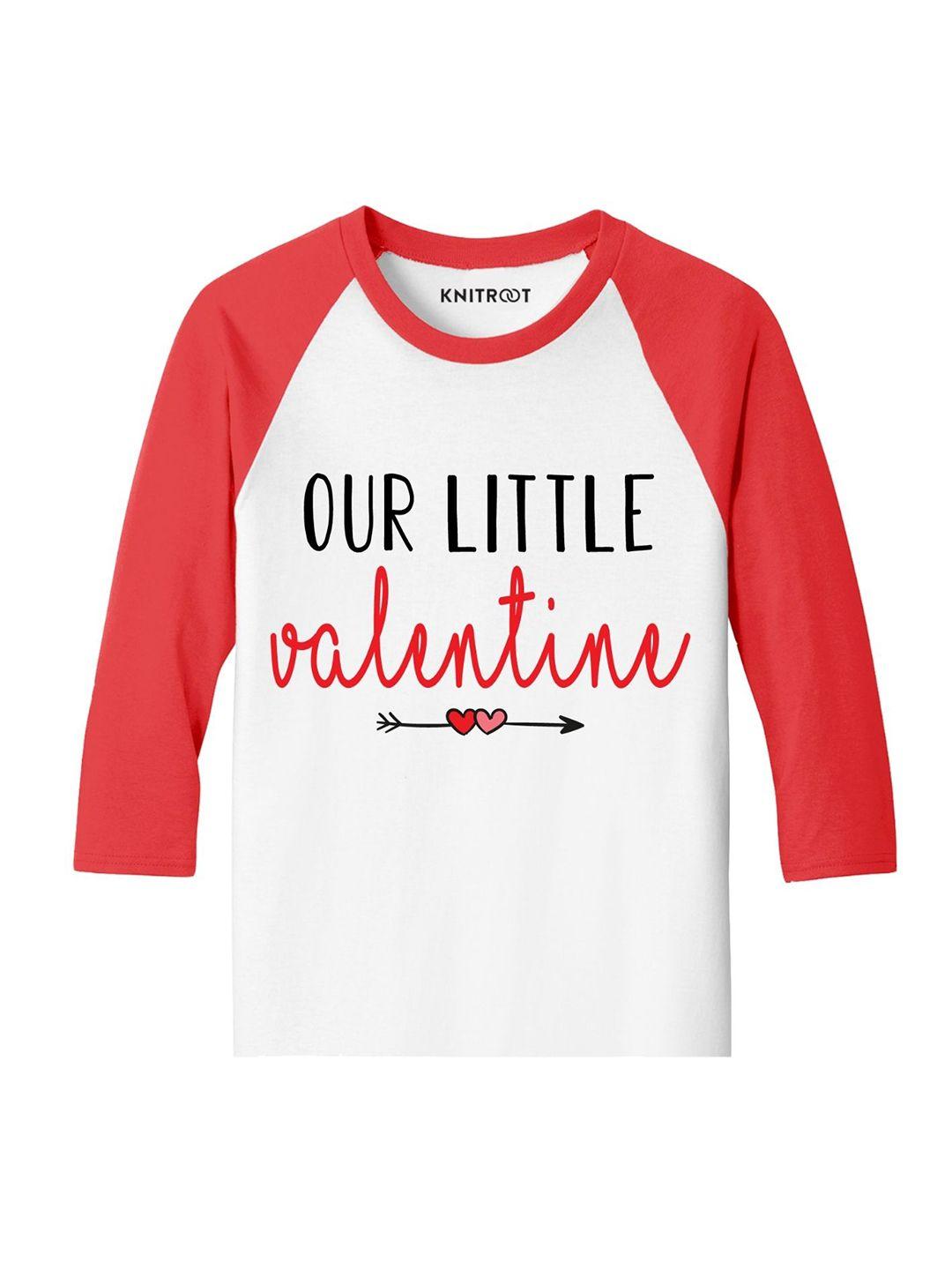 knitroot kids white valentine's day printed t-shirt