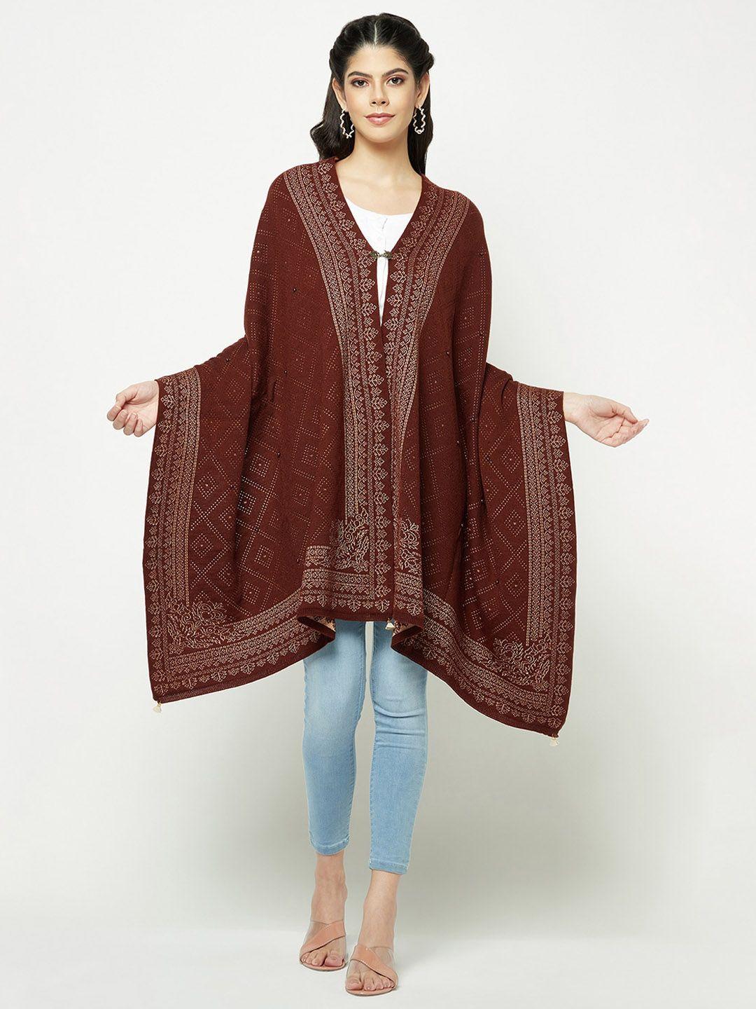 knitstudio ethnic motifs self design knitted shawl