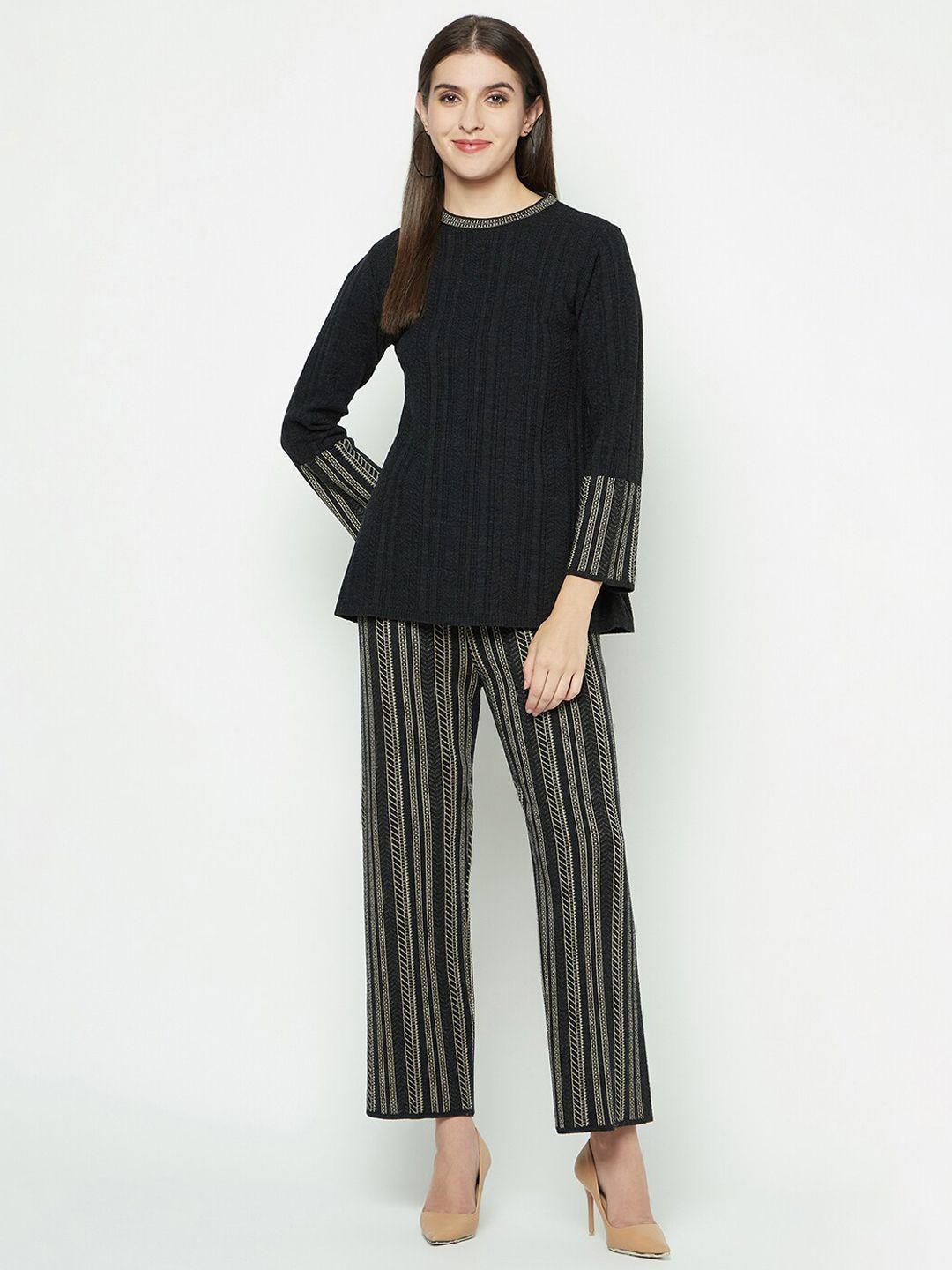 knitstudio duo-design round-neck sweater with trouser co-ords