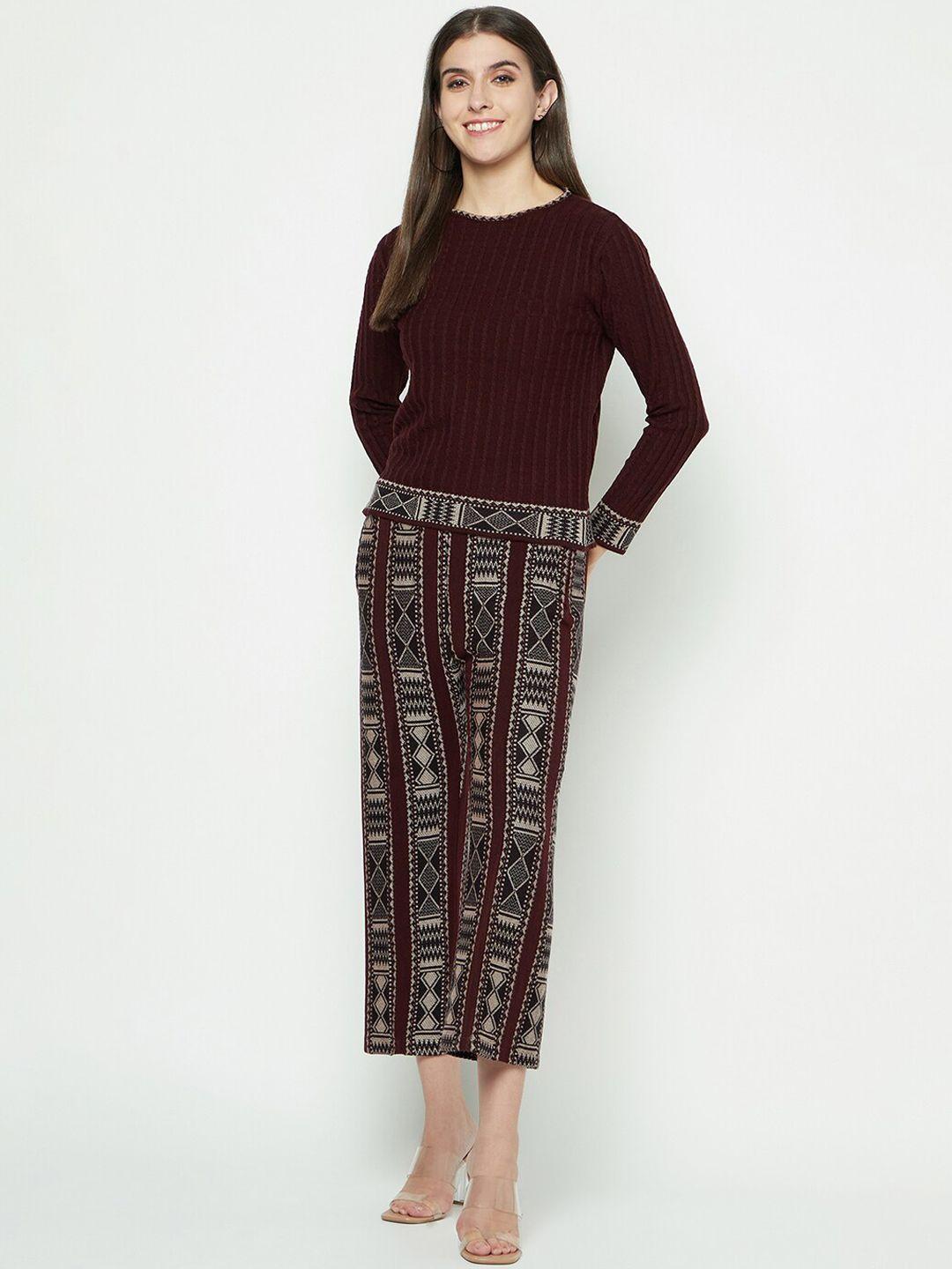 knitstudio duo-design round-neck sweater with trouser co-ords