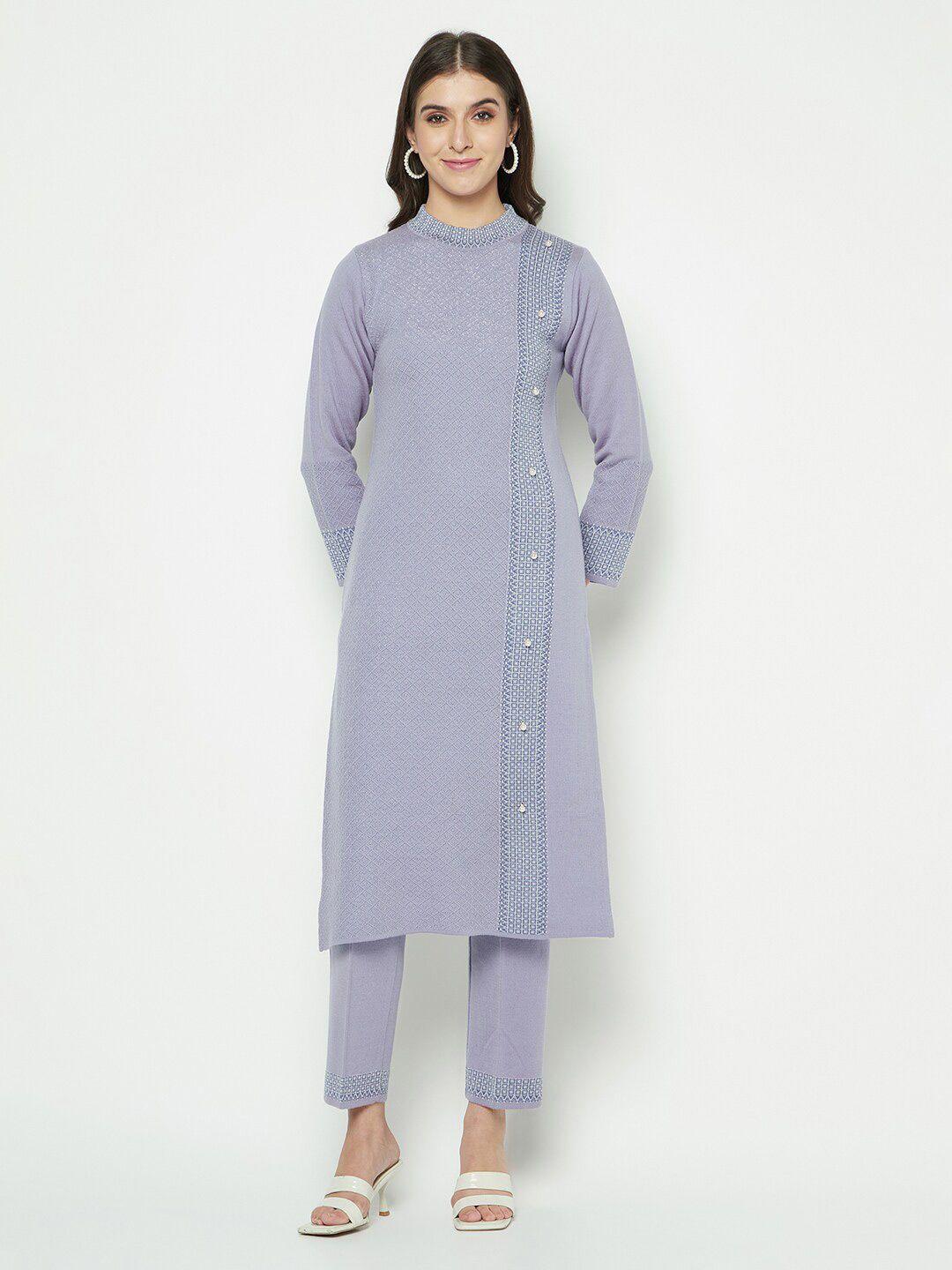 knitstudio ethnic motifs woven design acrylic kurta