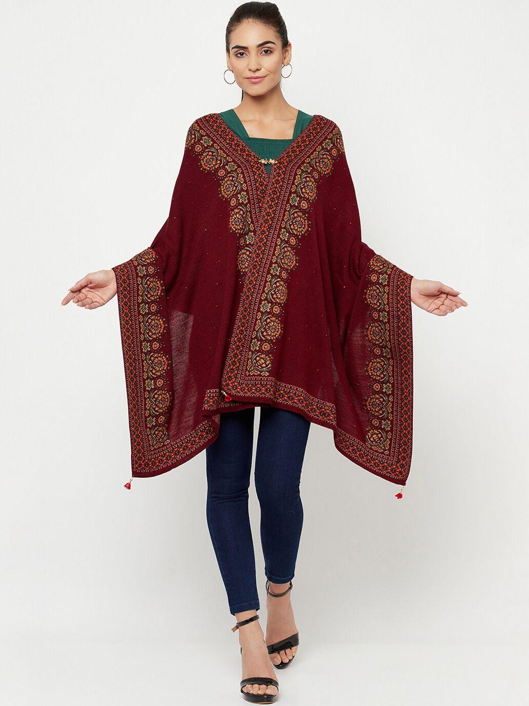 knitstudio ethnic motifs woven design acrylic shawl