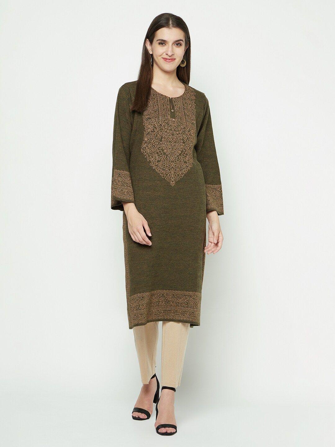 knitstudio ethnic motifs woven design knitted kurta