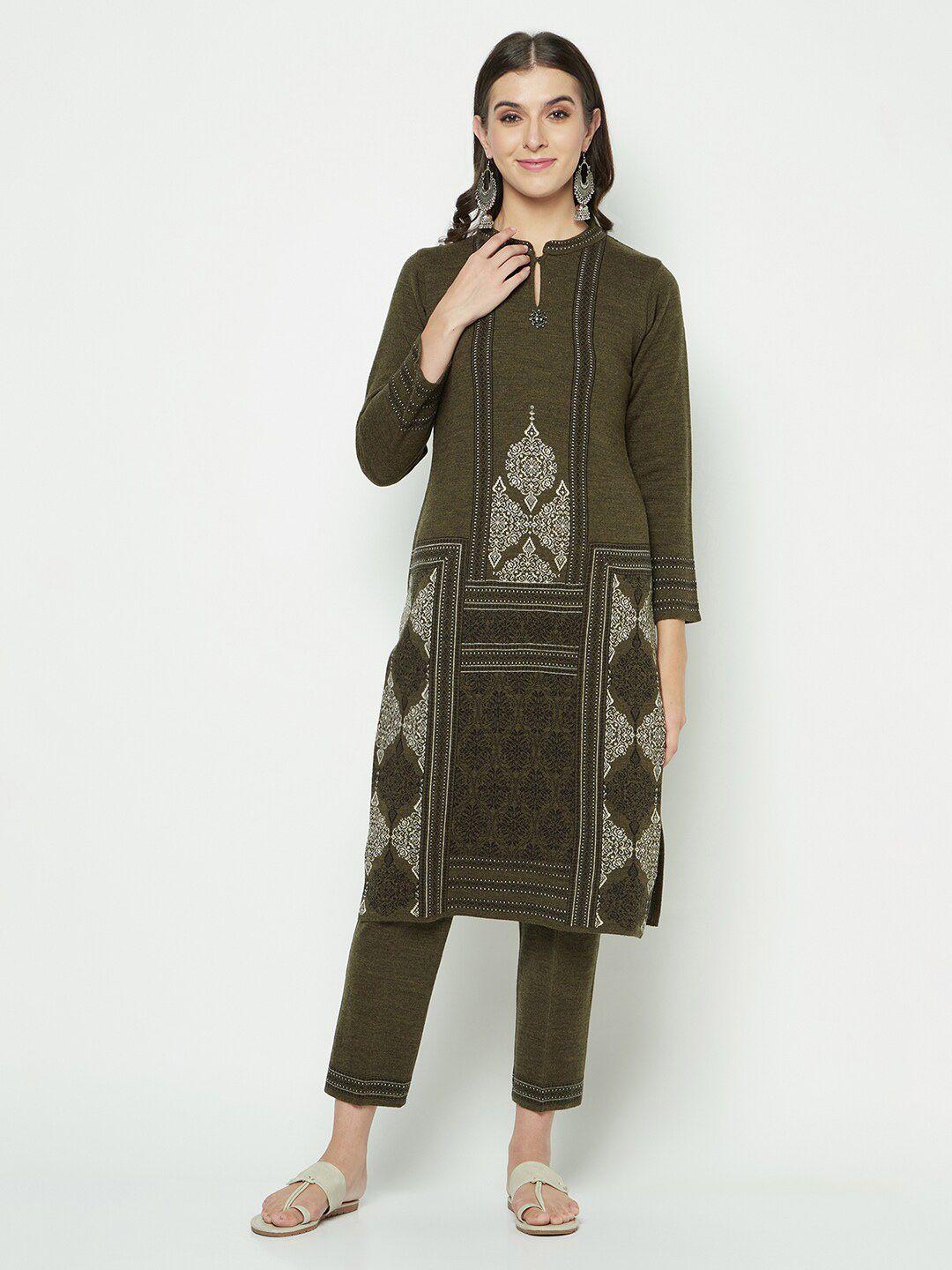 knitstudio ethnic motifs woven design knitted kurta