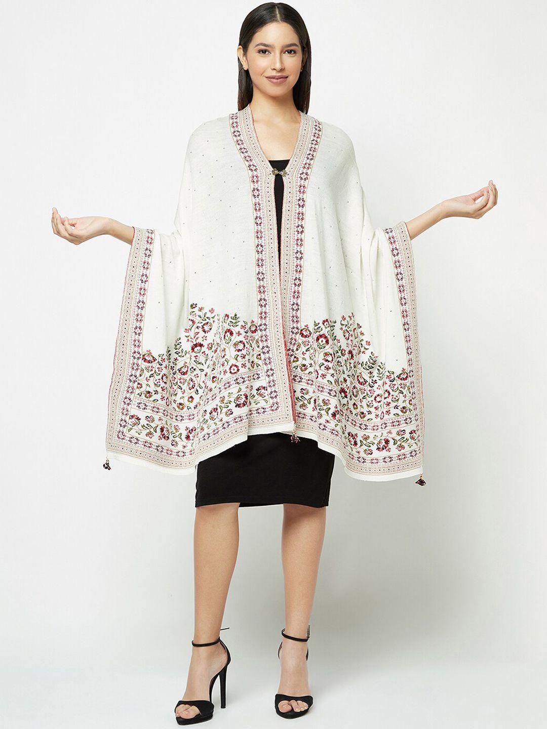 knitstudio ethnic woven design longline button shrug