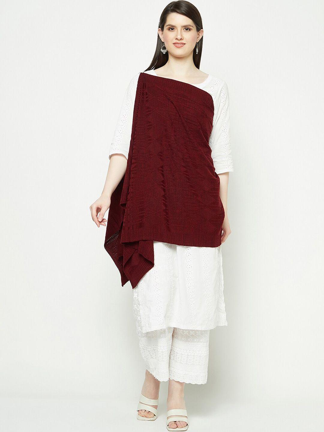 knitstudio geometric self design woolen shawl