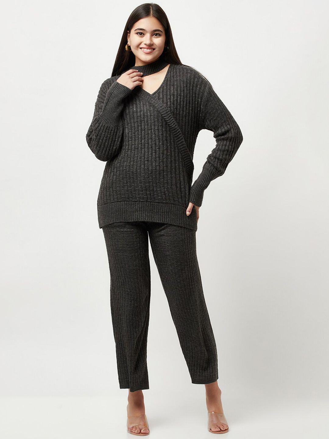 knitstudio self-design acrylic sweater with trouser co-ords