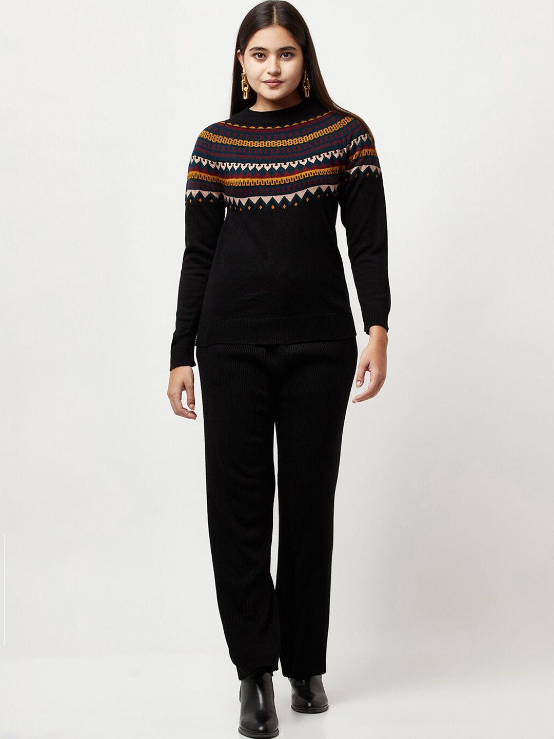 knitstudio self design knitted casual sweater & trousers co-ords