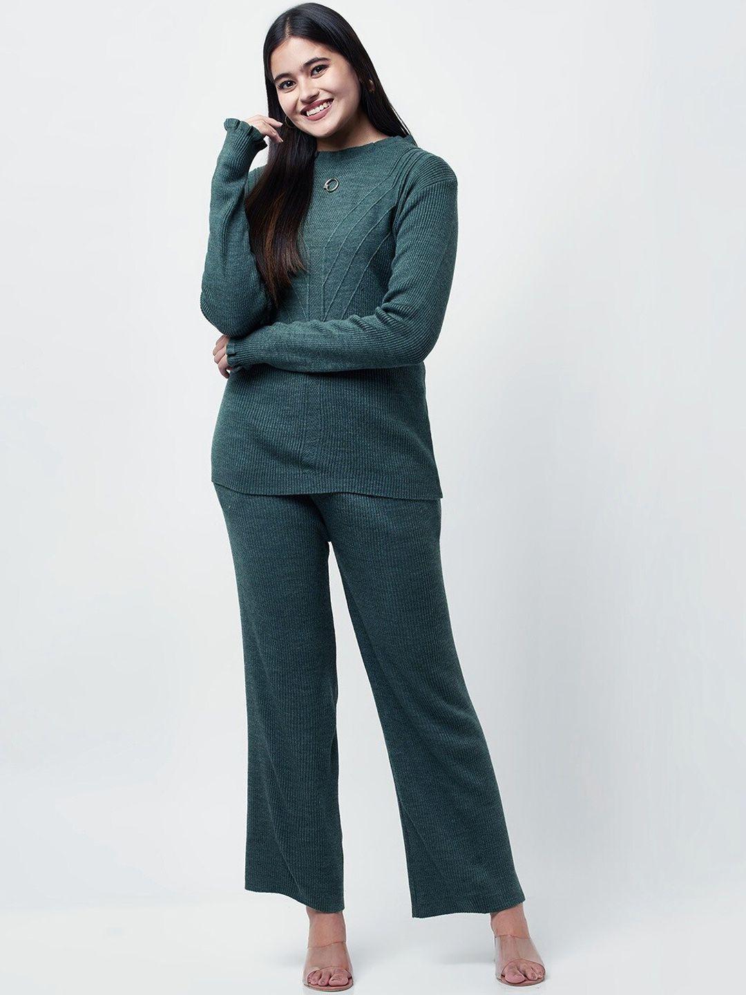 knitstudio self design knitted casual sweater & trousers co-ords