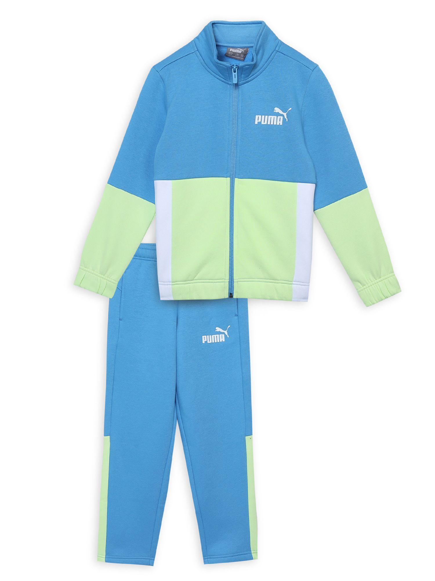 knitted boys blue track suit
