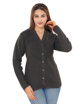 knitted cardigan with button closure