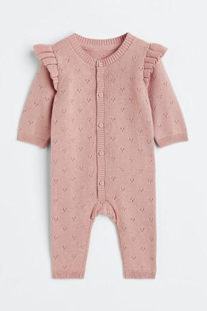 knitted cotton romper suit