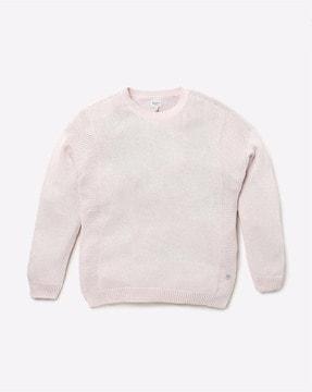 knitted crew-neck pullover