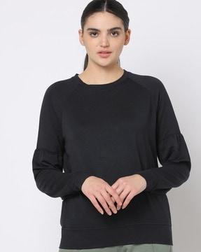 knitted crew-neck top