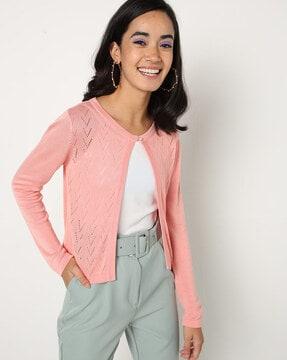 knitted front-open shrug