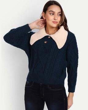 knitted full-sleeve cardigan
