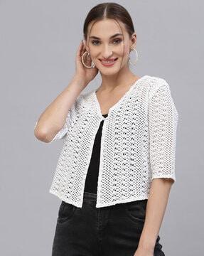 knitted open-front shrug
