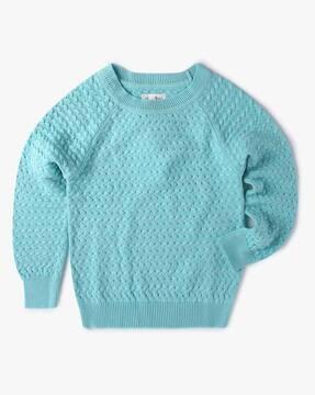 knitted pullover with ribbed hem
