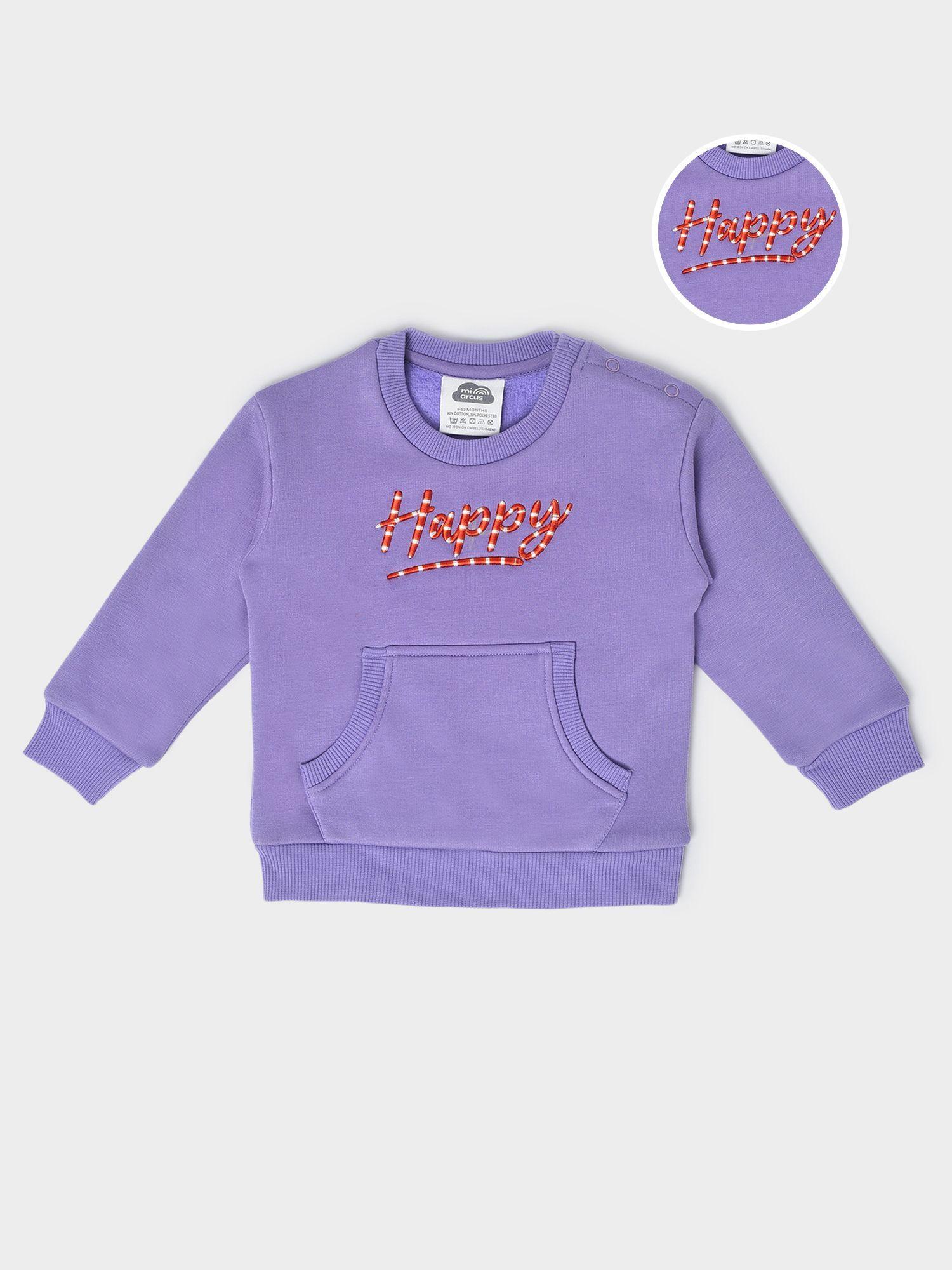 knitted purple sweatshirt with kangaroo pocket
