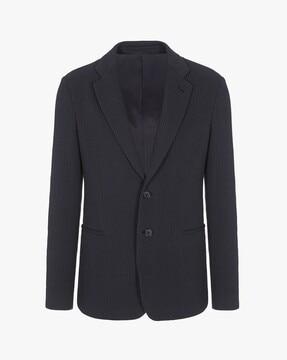knitted single-breasted blazer