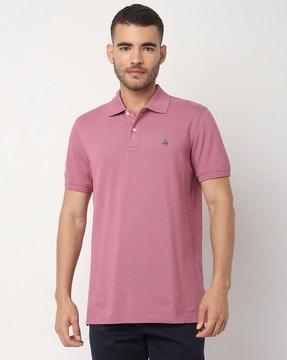 knitted supima stretch pique polo t-shirt