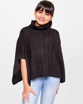 knitted turtleneck poncho