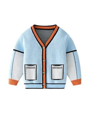 knitted v-neck cardigan