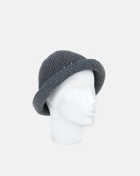 knitted beanie with embellishments