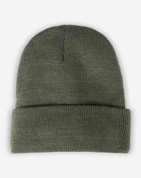 knitted beanie with folded brim