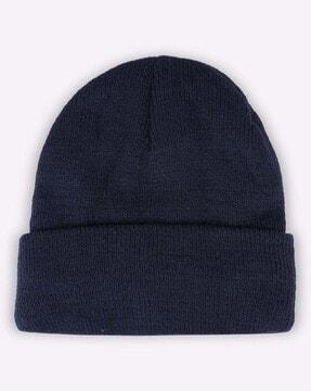 knitted beanie with folded brim