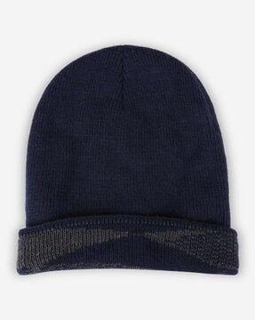 knitted beanie with ribbed brim