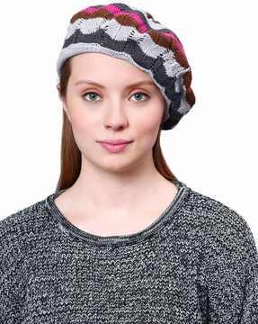 knitted beret cap