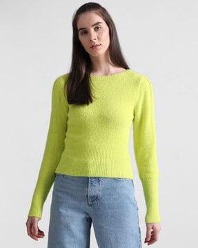 knitted boat-neck pullover