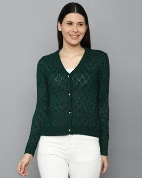 knitted button closure cardigan